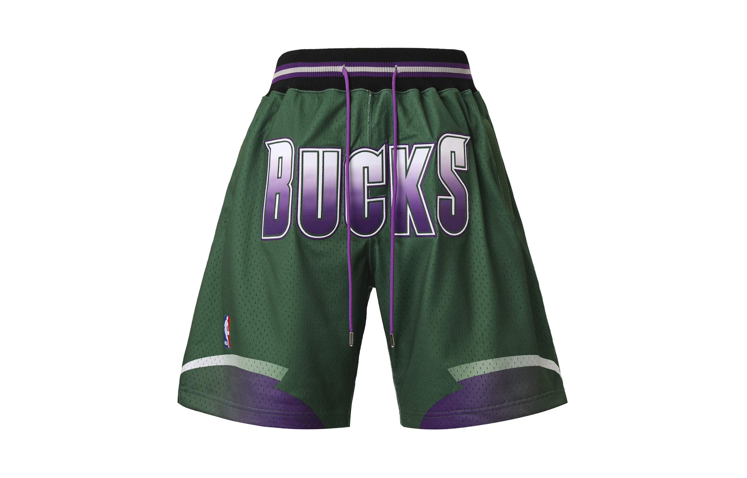 Mitchell Ness Mitchell & Ness x Just Don 95-96 Milwaukee Bucks Unisex Basketball Shorts SHORBW19189-MBUGREN