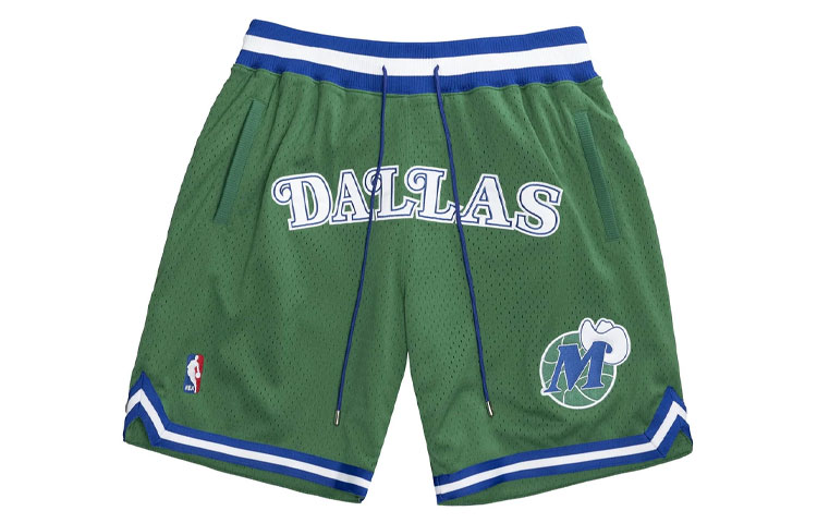 Mitchell Ness Mitchell & Ness x Just Don Dallas Mavericks Retro Logo Breathable Basketball Shorts Green SHORDL20007-DMAKYGN81