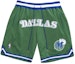 Buy Mitchell Ness Mitchell & Ness x Just Don Dallas Mavericks Retro Logo Breathable Basketball Shorts Green SHORDL20007-DMAKYGN81