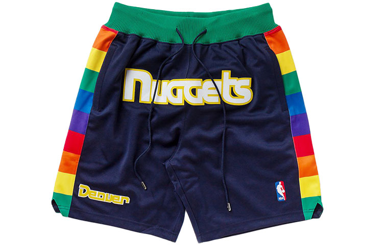 Mitchell Ness Mitchell & Ness x Just Don Denver Nuggets 1982-83 Logo Basketball Shorts Blue. SHORDL20008-DNUNAVY82