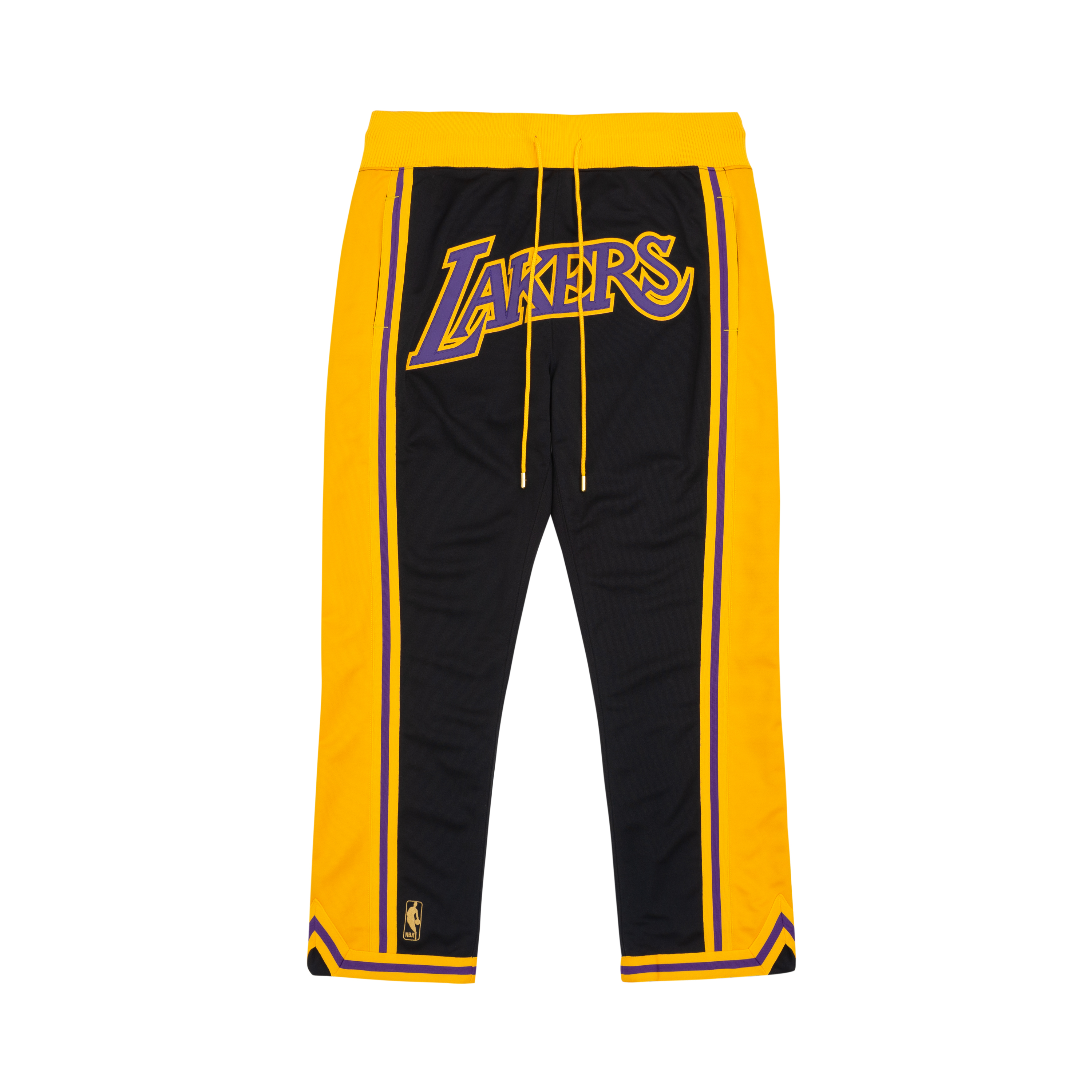 Order Mitchell & Ness x Just Don Lakers Celana Jogger Pria Hitam Kuning Logo. JOGGMO21291-LALBKYW