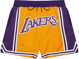 Mitchell Ness Mitchell & Ness x Just Don Los Angeles Lakers Embroidered Basketball Shorts Yellow. PFSW7546-LALYYPPPGDPR Mitchell Ness Mitchell & Ness x Just Don Los Angeles Lakers Embroidered Basketball Shorts Yellow. PFSW7546-LALYYPPPGDPR
