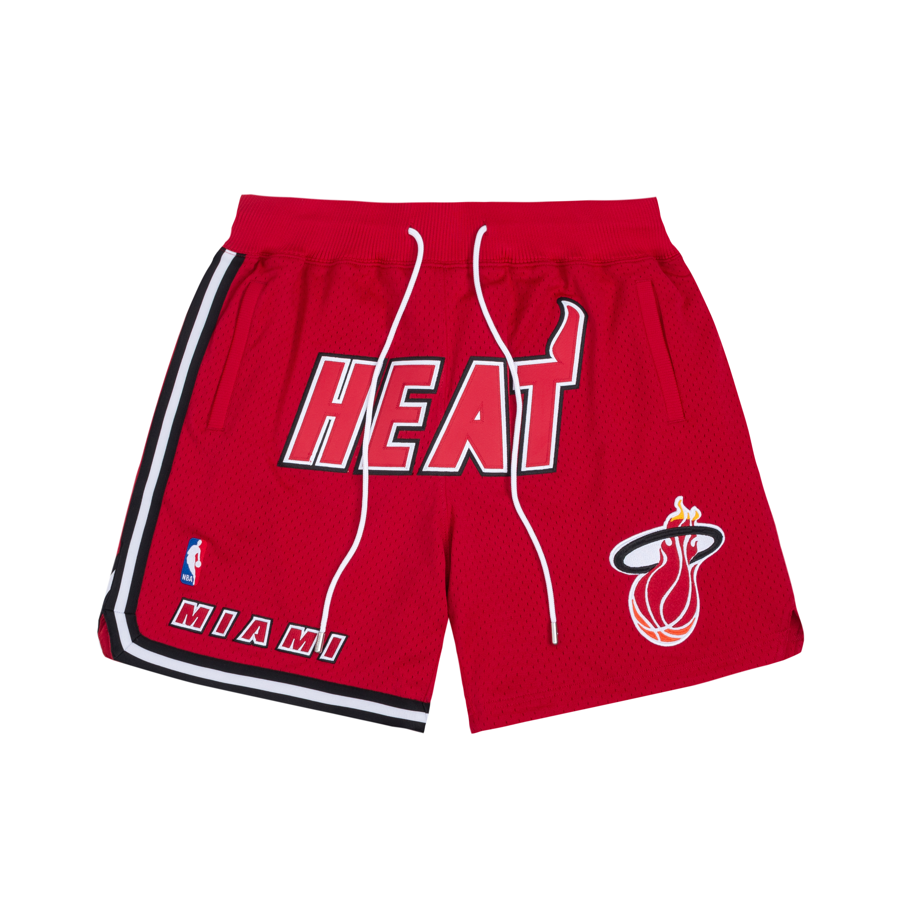 Mitchell Ness Mitchell & Ness x Just Don Miami Heat Retro Loose Fit Basketball Shorts White/Red. PFSW6977-MHEYYPPPSCWH