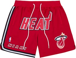 Mitchell Ness Mitchell & Ness x Just Don Miami Heat Retro Loose Fit Basketball Shorts White/Red. PFSW6977-MHEYYPPPSCWH Mitchell Ness Mitchell & Ness x Just Don Miami Heat Retro Loose Fit Basketball Shorts White/Red. PFSW6977-MHEYYPPPSCWH