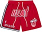 Buy Mitchell Ness Mitchell & Ness x Just Don Miami Heat Retro Loose Fit Basketball Shorts White/Red. PFSW6977-MHEYYPPPSCWH