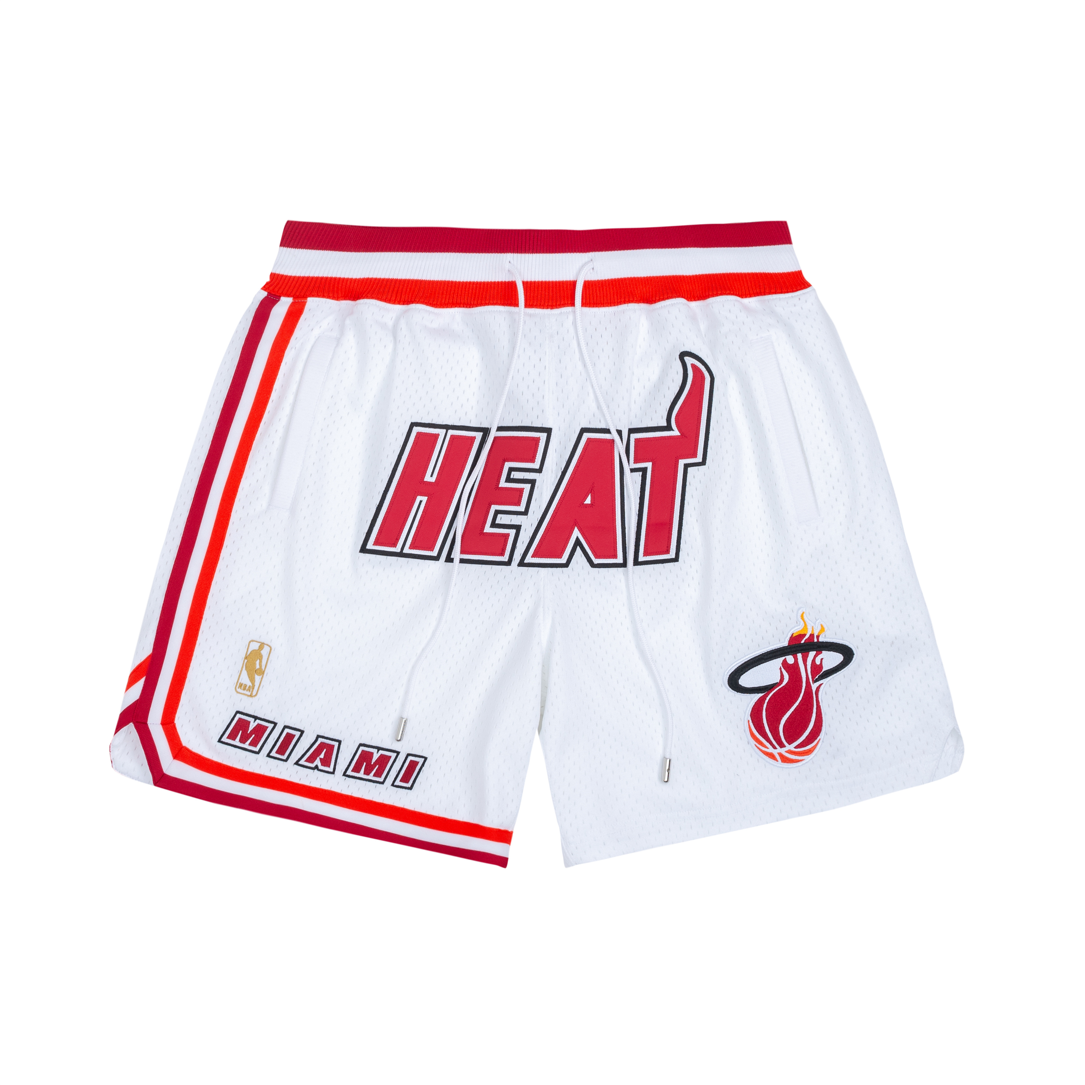 Mitchell Ness Mitchell & Ness x Just Don Miami Heat NBA Retro Loose Fit Basketball Shorts White. PFSW6977-MHEYYPPPWHOR