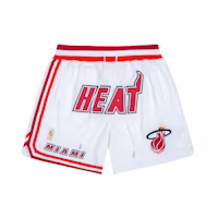 Mitchell Ness Mitchell & Ness x Just Don Miami Heat NBA Retro Loose Fit Basketball Shorts White. PFSW6977-MHEYYPPPWHOR Mitchell Ness Mitchell & Ness x Just Don Miami Heat NBA Retro Loose Fit Basketball Shorts White. PFSW6977-MHEYYPPPWHOR