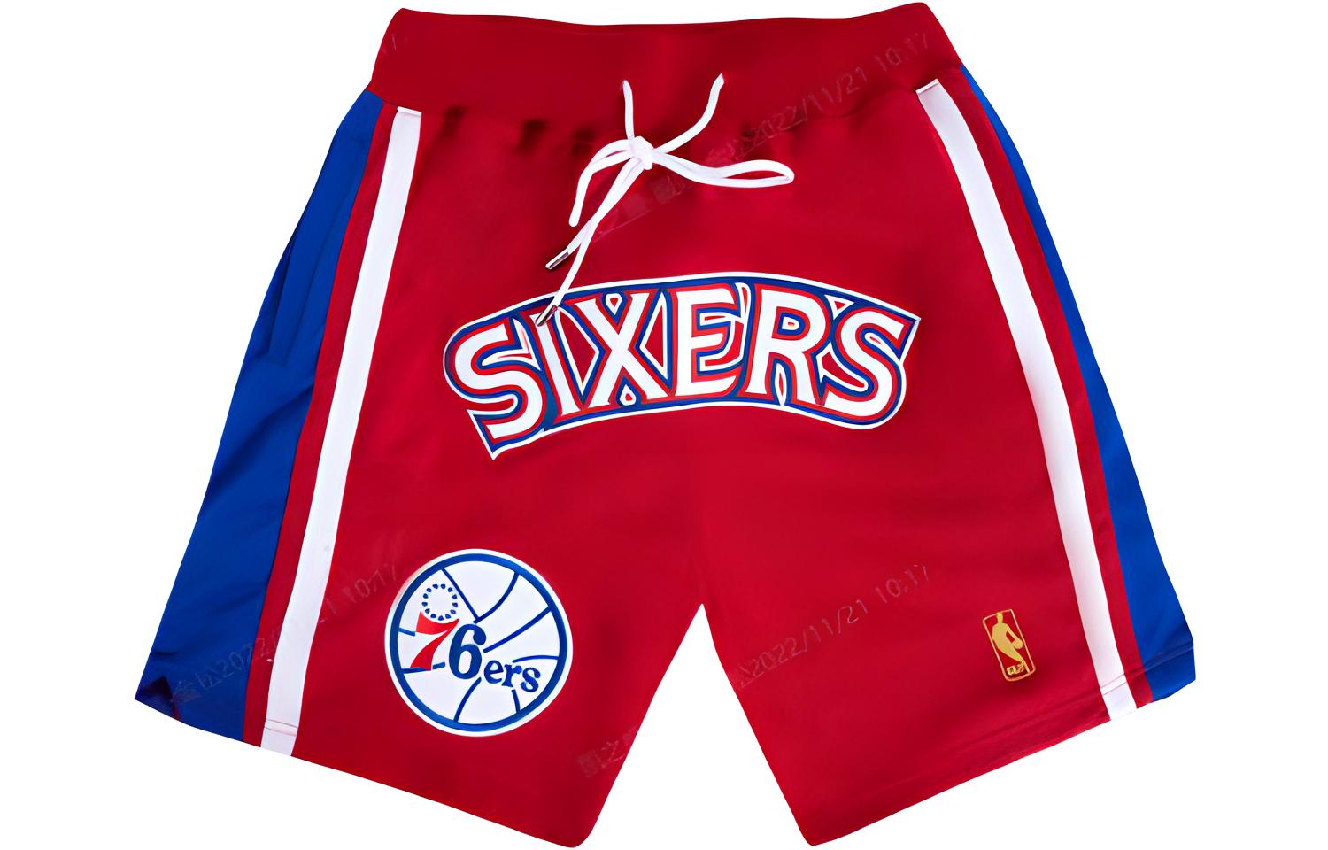 Mitchell Ness Mitchell & Ness x Just Don NBA 96-97 76ers Vintage Logo Basketball Shorts Red Unisex SHORMO20277-P76RDRY96