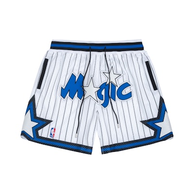 Mitchell Ness Mitchell & Ness x Just Don NBA Orlando Magic Retro Loose Fit Basketball Shorts White. PFSW6977-OMAYYPPPWHBL Order Mitchell Ness Mitchell & Ness x Just Don NBA Orlando Magic Retro Loose Fit Basketball Shorts White. PFSW6977-OMAYYPPPWHBL