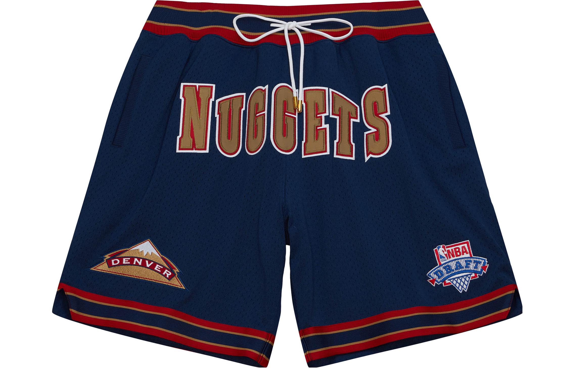 Mitchell Ness Mitchell & Ness x Just Don Nuggets 1993-94 Retro Logo Navy Basketball Shorts. SHORMO22021-DNUNAVY93