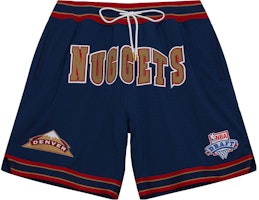 Mitchell Ness Mitchell & Ness x Just Don Nuggets 1993-94 Retro Logo Navy Basketball Shorts. SHORMO22021-DNUNAVY93 Mitchell Ness Mitchell & Ness x Just Don Nuggets 1993-94 Retro Logo Navy Basketball Shorts. SHORMO22021-DNUNAVY93