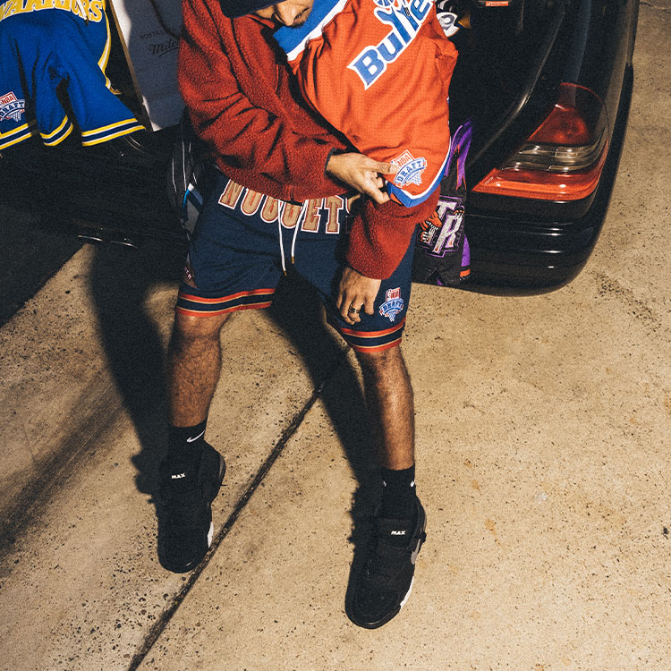 Shop ミッチェル＆ネス x ジャストドン ナゲッツ 1993-94 レトロロゴ ネイビー ショーツ. SHORMO22021-DNUNAVY93