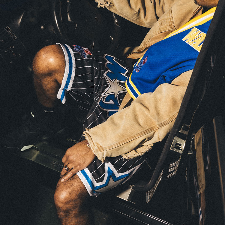 Purchase ミッチェル＆ネス x ジャストドン オーランドマジック 1993-94 レトロ ロゴ バスケショーツ ブラック SHORMO22019-OMABKYW93