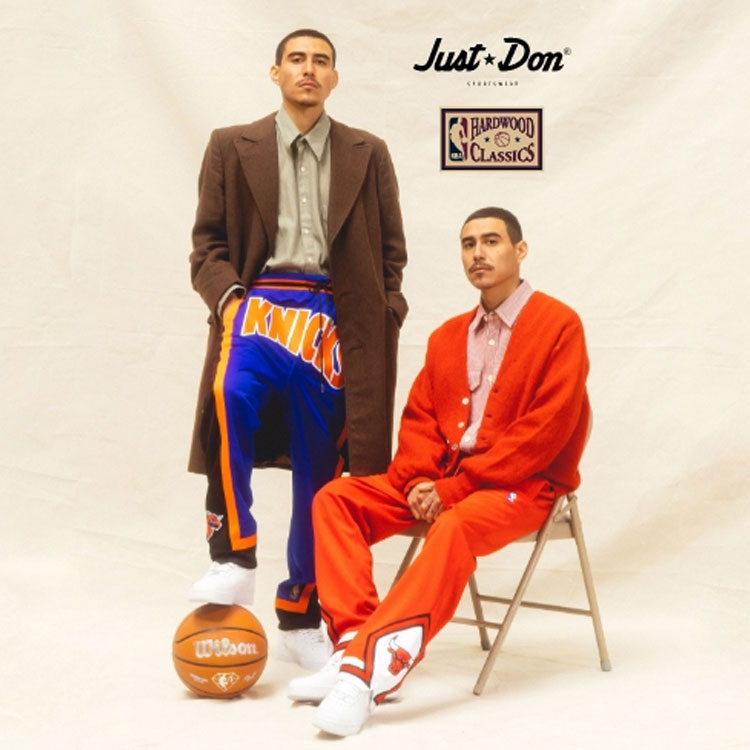 Shop Mitchell Ness x Just Don SS22 Seluar Chicago Bulls Retro Basketball Merah. WUPTMO21290-CBURED1