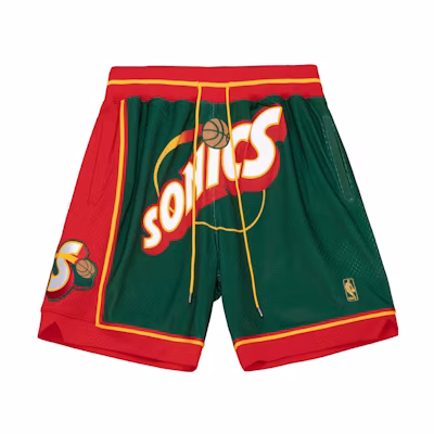 Mitchell Ness Mitchell & Ness Just Don Supersonics Letter Print Basketball Shorts Green. SHORMO21344-SSUDKGN