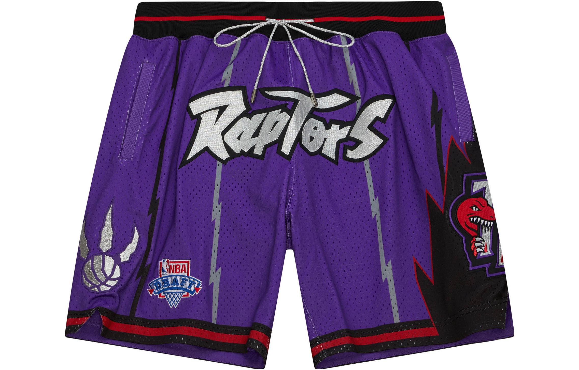 Mitchell Ness Mitchell & Ness x Just Don Toronto Raptors 1995-96 Retro Logo Basketball Shorts Purple. SHORMO22052-TRAPURP95