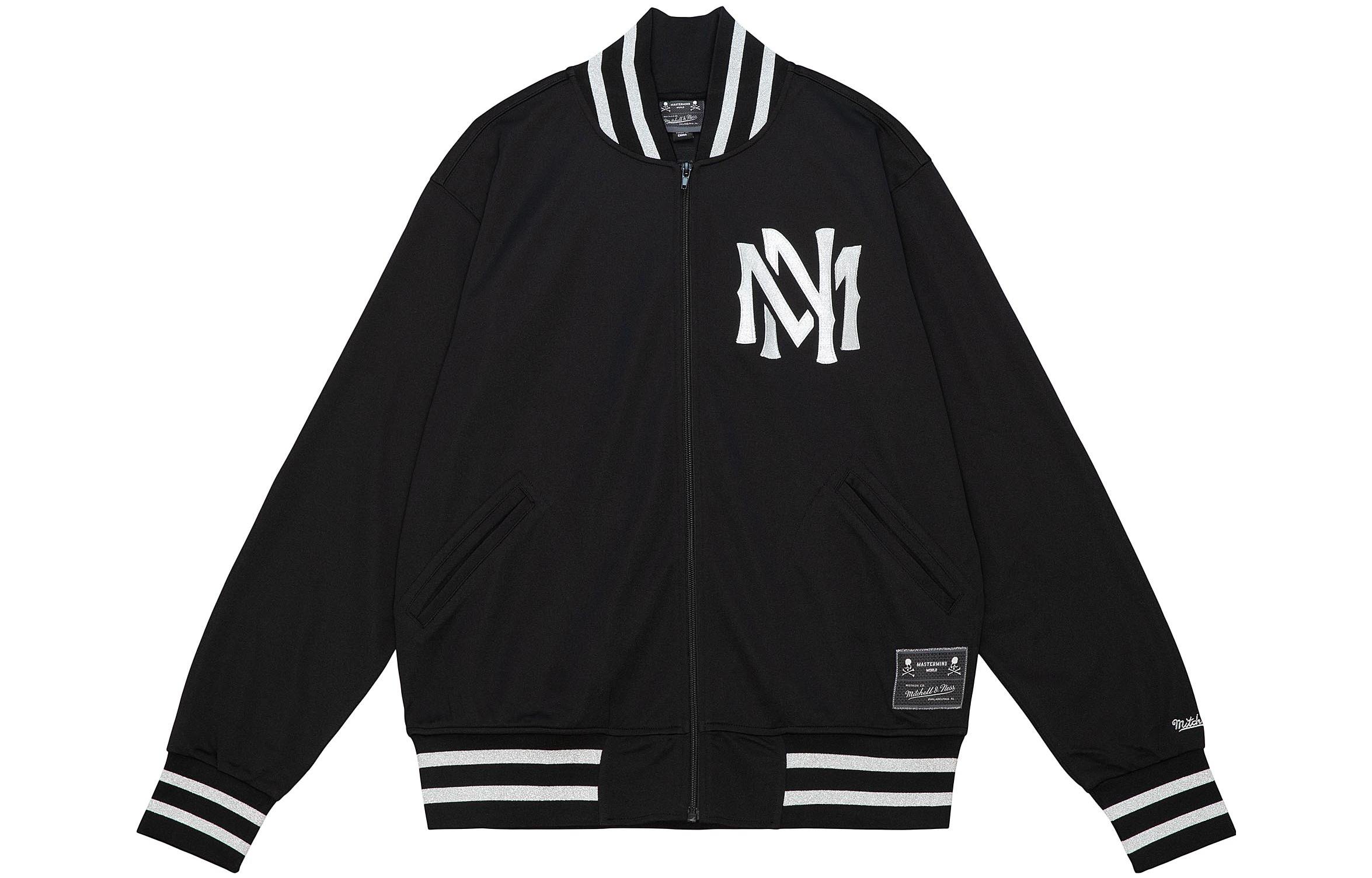 Order Mitchell & Ness x mastermind JAPAN 黑色拉链夹克 男女同款 OJZP5242-CLBYYPPPBLCK