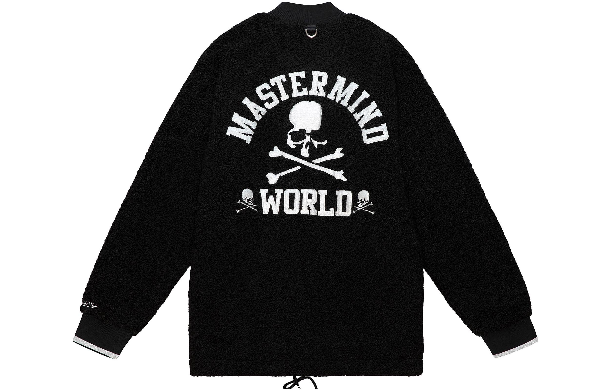 Lookbook ミッチェル＆ネス x mastermind JAPAN ロゴ ジップアップ 厚手 ベースボールジャケット 男女兼用 OJBF5238-CLBYYPPPBLCK