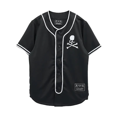 Mitchell Ness Mitchell & Ness mastermind JAPAN Skull Print Loose Baseball Jersey Black Unisex BTFTMM20094-MNNBLCK