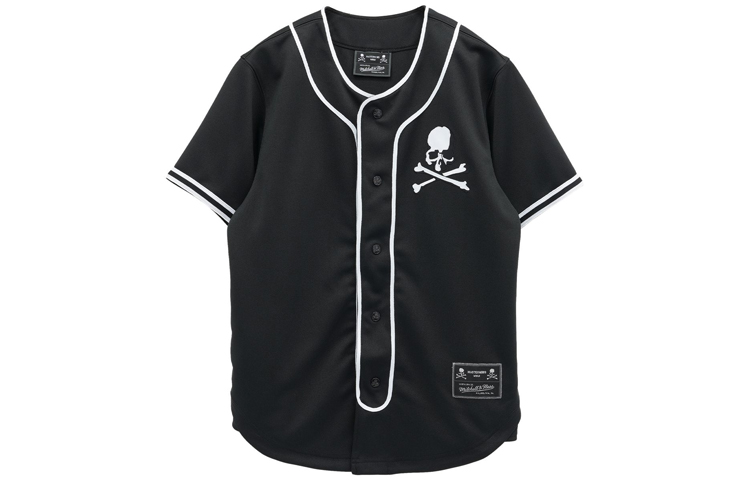 Order Mitchell & Ness x mastermind JAPAN 骷髏印花棒球衫 黑色 中性 BTFTMM20094-MNNBLCK
