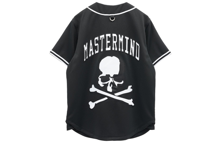 Lookbook Mitchell & Ness x mastermind JAPAN 骷髏印花棒球衫 黑色 中性 BTFTMM20094-MNNBLCK