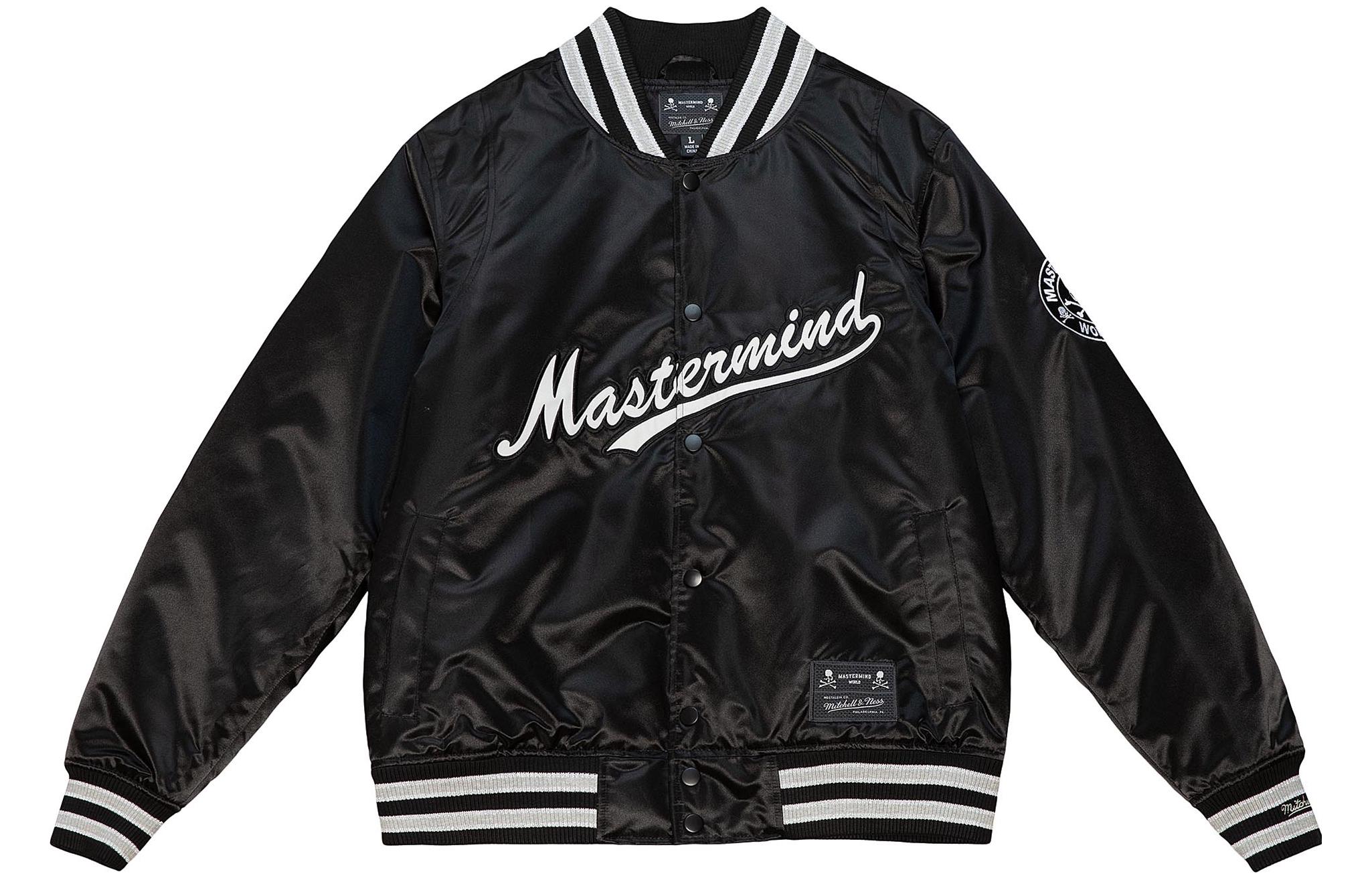 Order 米切尔尼斯 x Mastermind 黑色标志棒球夹克 男女款 SJKT5240-CLBYYPPPBLCK