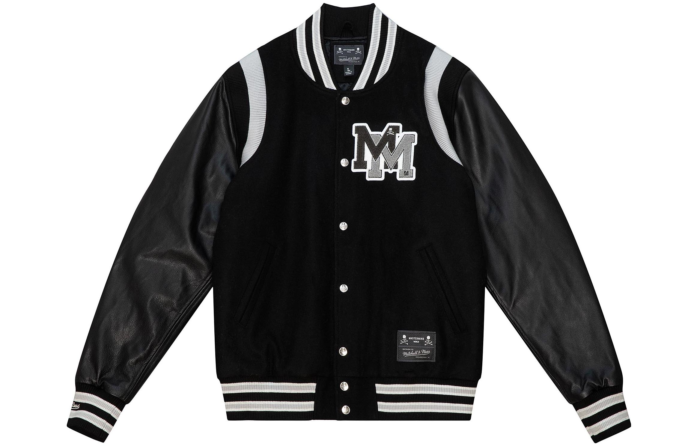 Mitchell Ness Mitchell & Ness x Mastermind Logo Embroidery Baseball Jacket Unisex Black. OJBF5239-CLBYYPPPBLCK