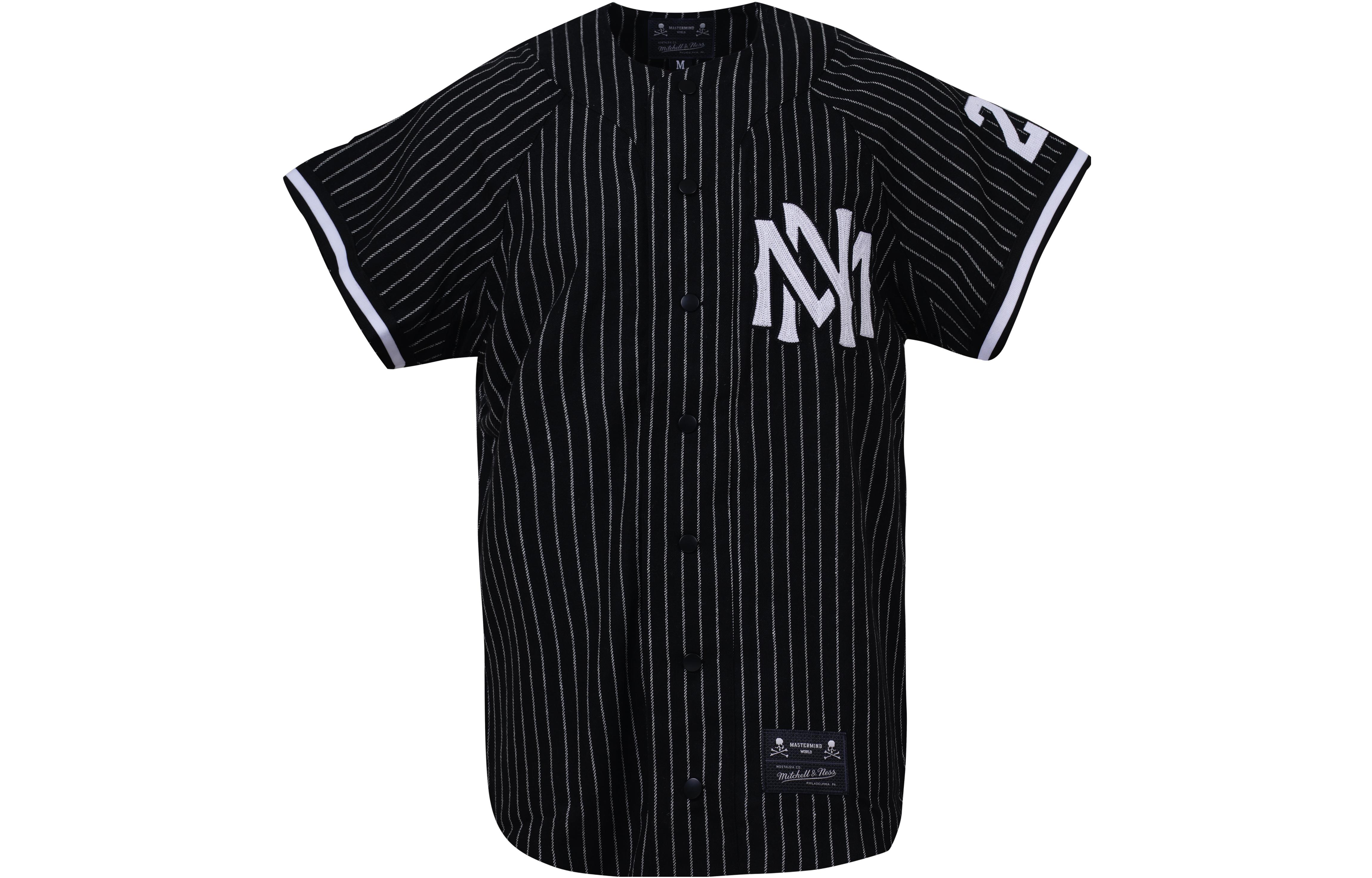 Order Mitchell Ness Mitchell & Ness x MASTERMIND WORLD Striped Skull Embroidery Tee Black Unisex TBTF5241-CLBYYPPPBLCK