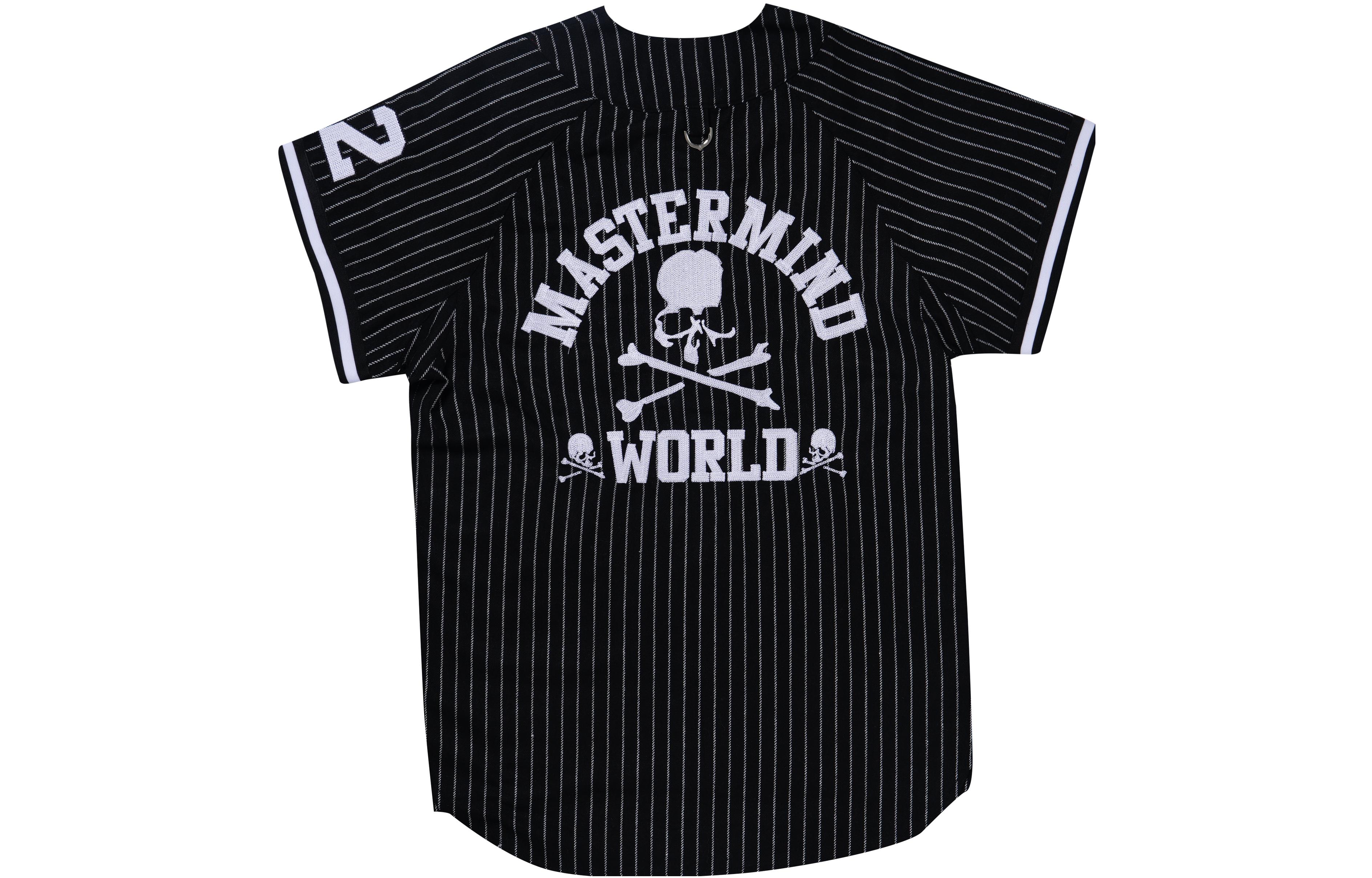 Lookbook Mitchell Ness Mitchell & Ness x MASTERMIND WORLD Striped Skull Embroidery Tee Black Unisex TBTF5241-CLBYYPPPBLCK