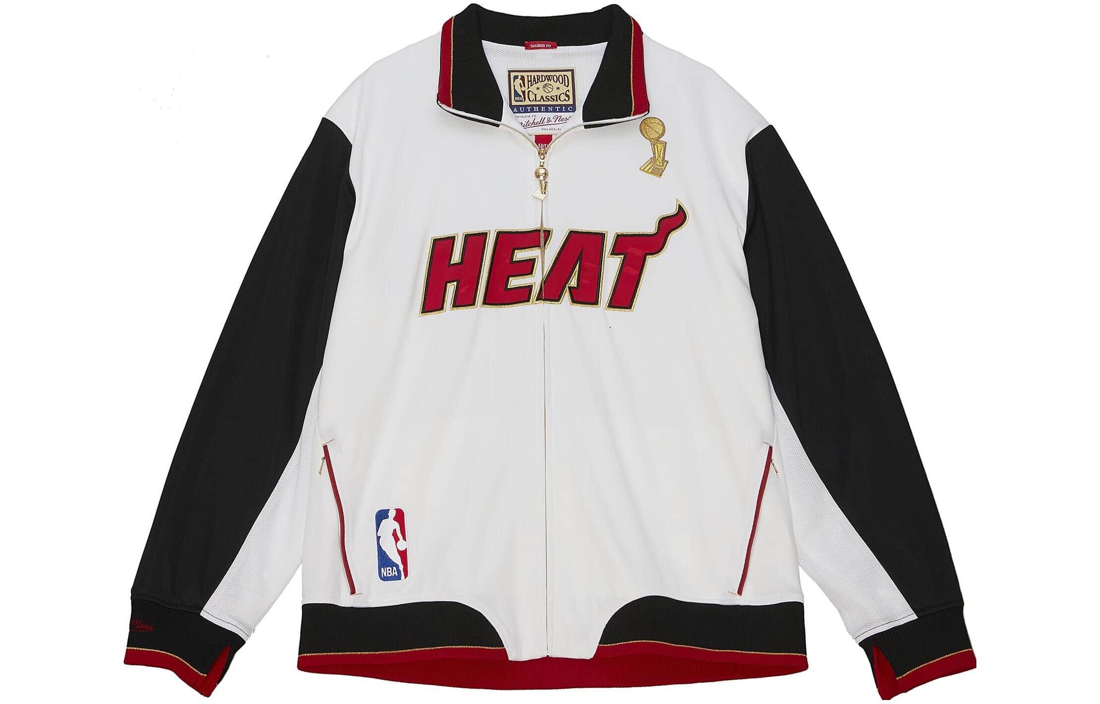 Mitchell Ness Mitchell & Ness x NBA Miami Heat Energy Colorblock Zip-Up Jacket Mens Casual. AFZJ4937-MHE12PPPWHIT