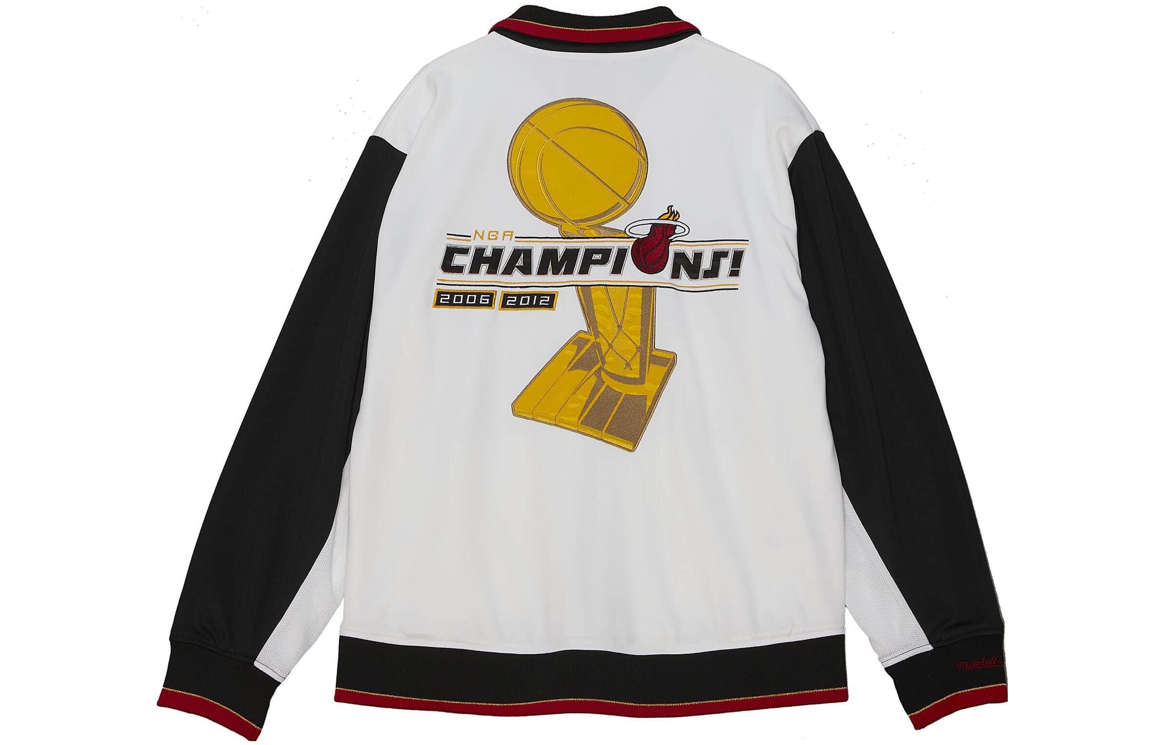 Lookbook ミッチェル＆ネス x NBA マイアミ・ヒート エナジーカラーブロック ジップジャケット メンズカジュアル AFZJ4937-MHE12PPPWHIT