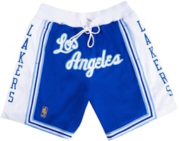 Mitchell Ness Mitchell & Ness x NBA x Just Don Lakers 96-97 Retro Basketball Shorts Blue/White. SHORMO20275-LALWHBL96 Mitchell Ness Mitchell & Ness x NBA x Just Don Lakers 96-97 Retro Basketball Shorts Blue/White. SHORMO20275-LALWHBL96