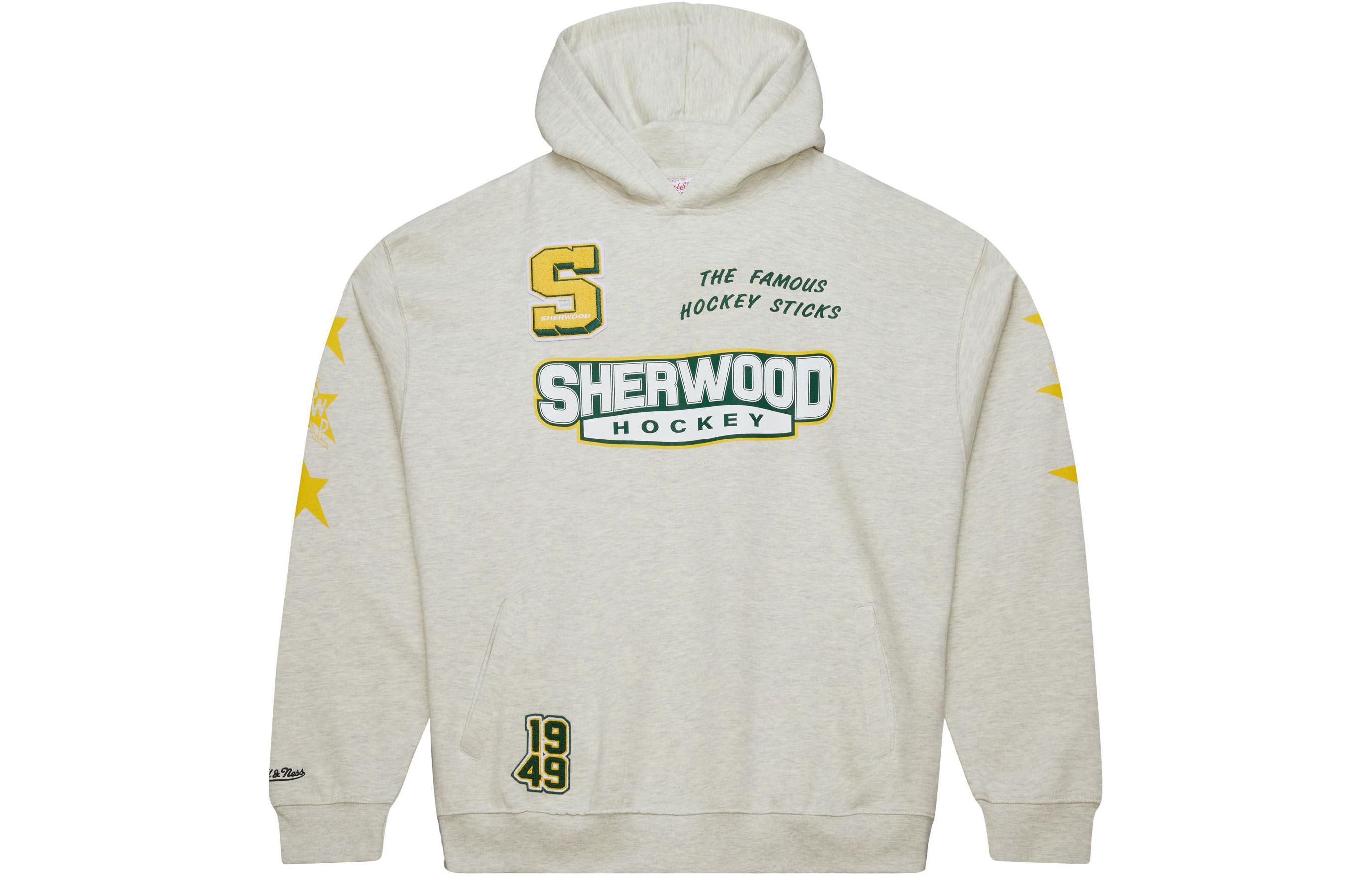Mitchell Ness Mitchell & Ness Sherwood Hockey SS24 Logo Print Hoodie Unisex - Grey 275FOMSPRSTRSWD