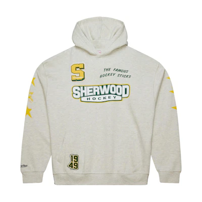 Mitchell Ness Mitchell & Ness Sherwood Hockey SS24 Logo Print Hoodie Unisex - Grey 275FOMSPRSTRSWD