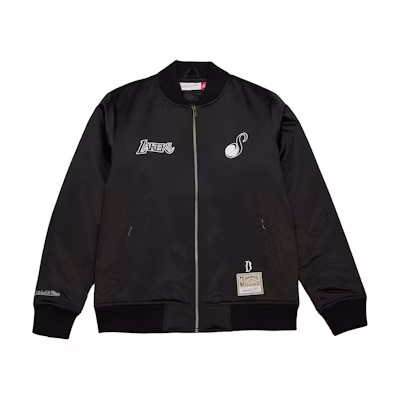 Mitchell Ness Mitchell & Ness Suga Glitch SS24 Bomber Los Angeles Lakers Black Jacket Unisex ZF2969-LALBLCK