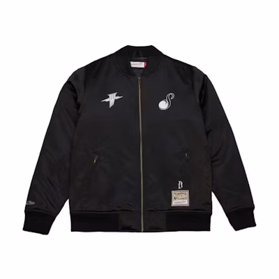 Mitchell Ness Mitchell & Ness Suga Glitch SS24 Golden State Warriors Zip Jacket Black Unisex ZF2969-GSWBLCK