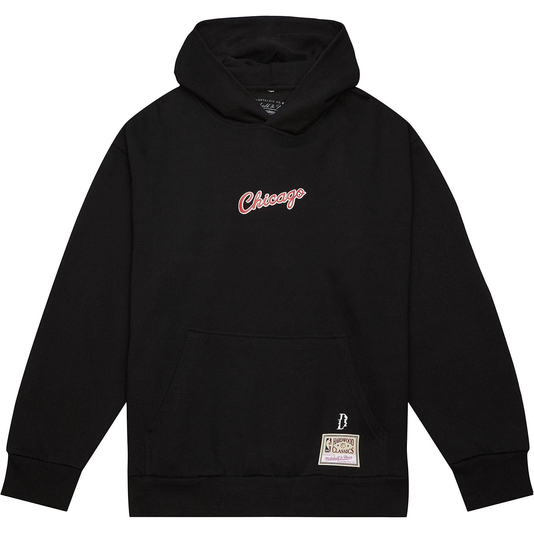 Mitchell Ness Mitchell & Ness Suga Glitch SS24 Hoodie Chicago Bulls Unisex Black Pullover TH2968-CBUBLCK