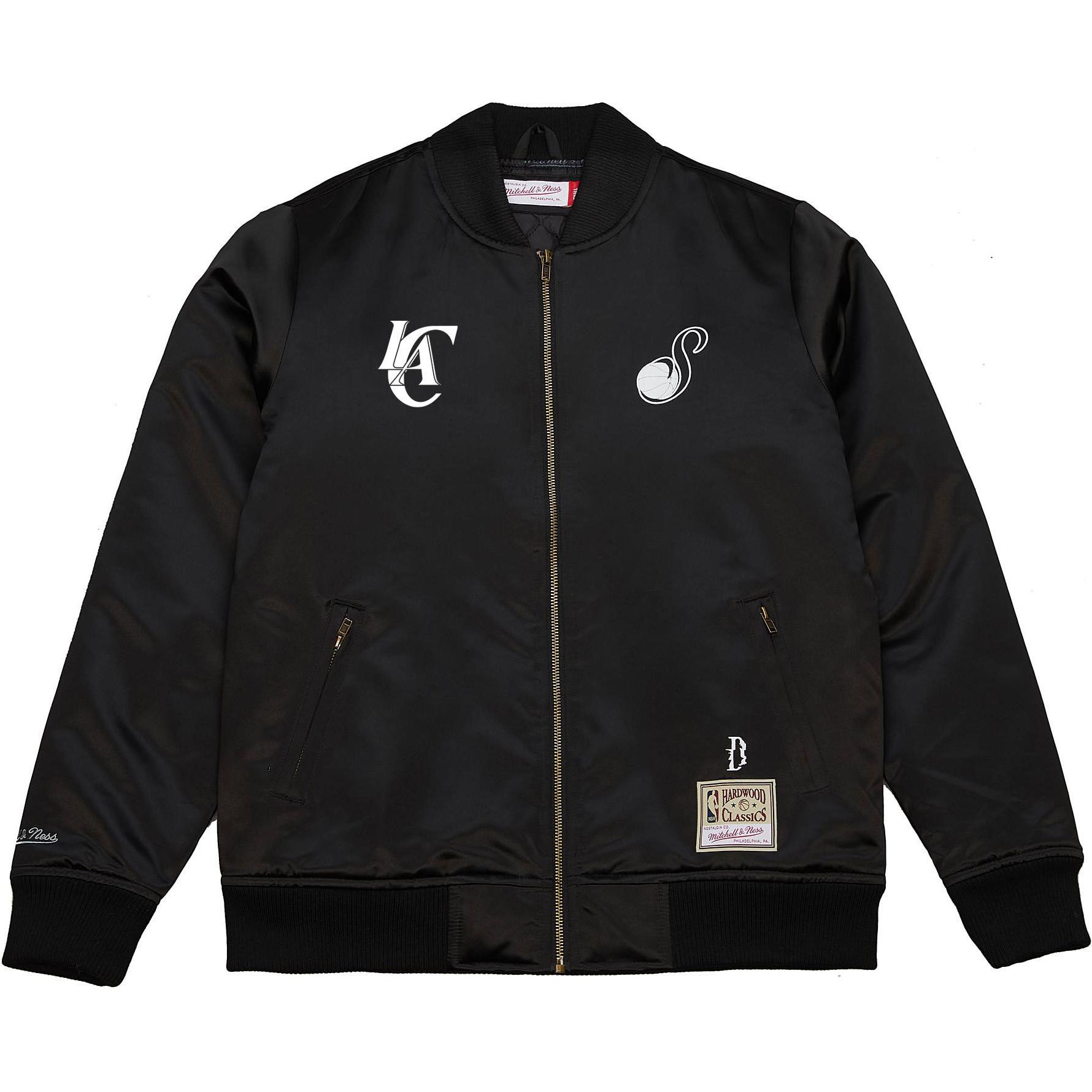 Mitchell Ness Mitchell & Ness Suga Glitch SS24 LA Clippers Zip Jacket Unisex Black ZF2969-LACBLCK