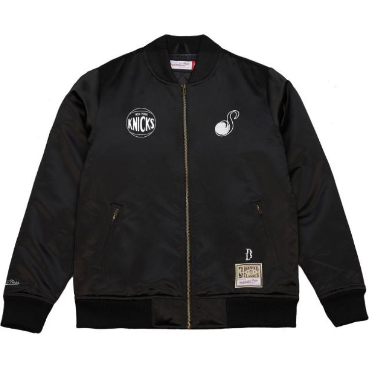 Mitchell Ness Mitchell & Ness Suga Glitch SS24 NY Knicks Black Zip-Up Jacket Unisex ZF2969-NYKBLCK