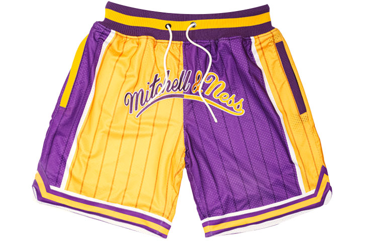 Mitchell Ness Mitchell & Ness x UZIS Retro Loose-Fit Purple Gold Basketball Shorts Unisex. MUFS01LA