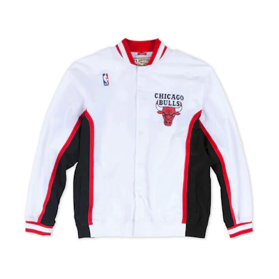Mitchell Ness NBA 92-93 Chicago Bulls White Warm-Up Jacket Mens Casual Wear AWJKGS18053-CBUWHIT92