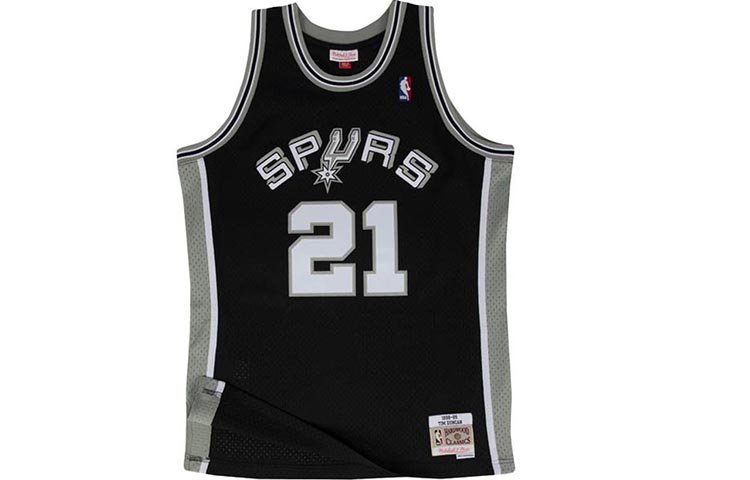 Mitchell Ness NBA 98-99 Spurs Tim Duncan #21 Retro Jersey Black Unisex. SMJYGS18208-SASBLCK98TDU