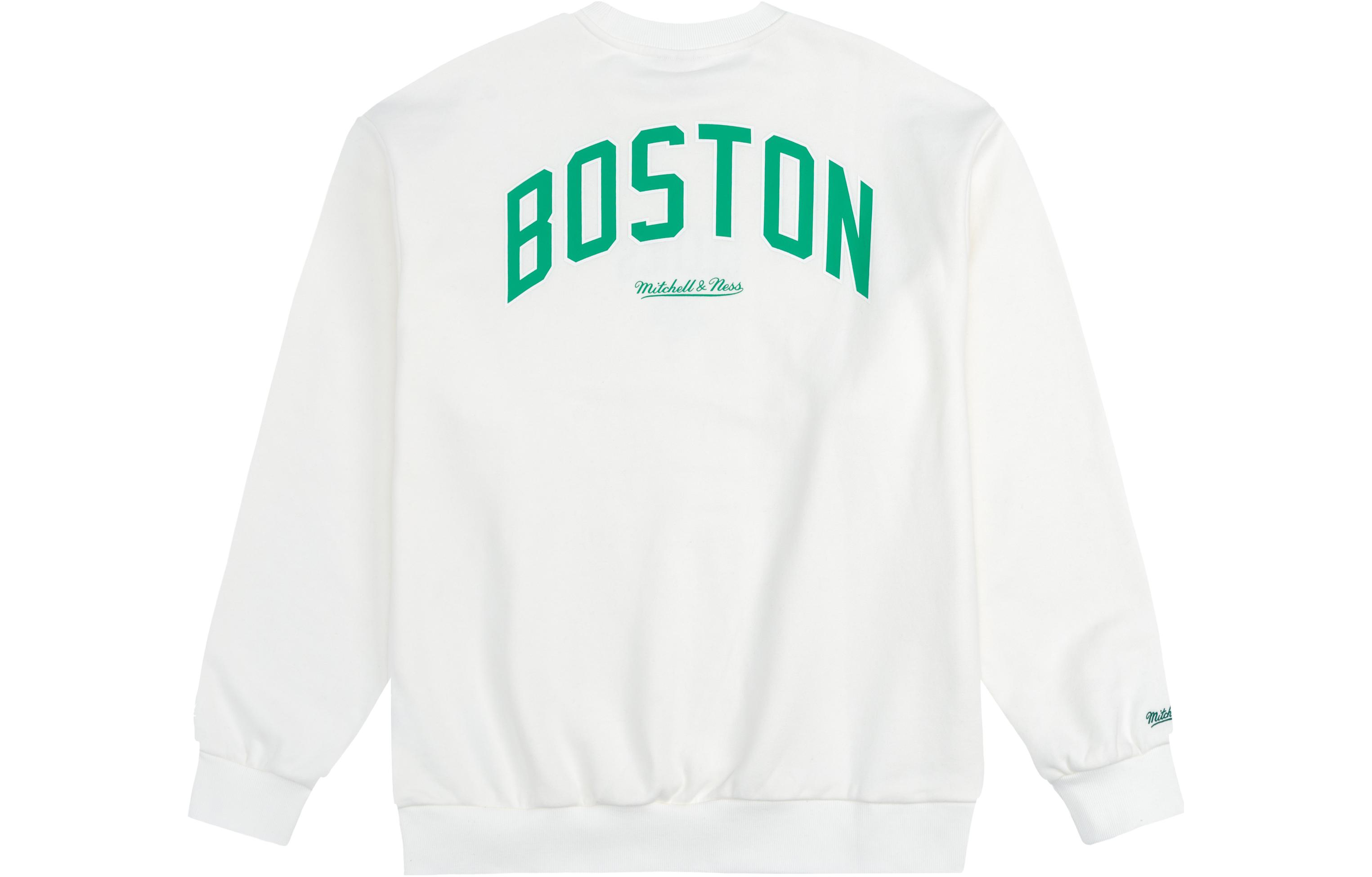Mitchell Ness NBA Celtics Fleece Crewneck Sweatshirt Unisex White Casual Wear MNJYFWHD230920012 圖 3