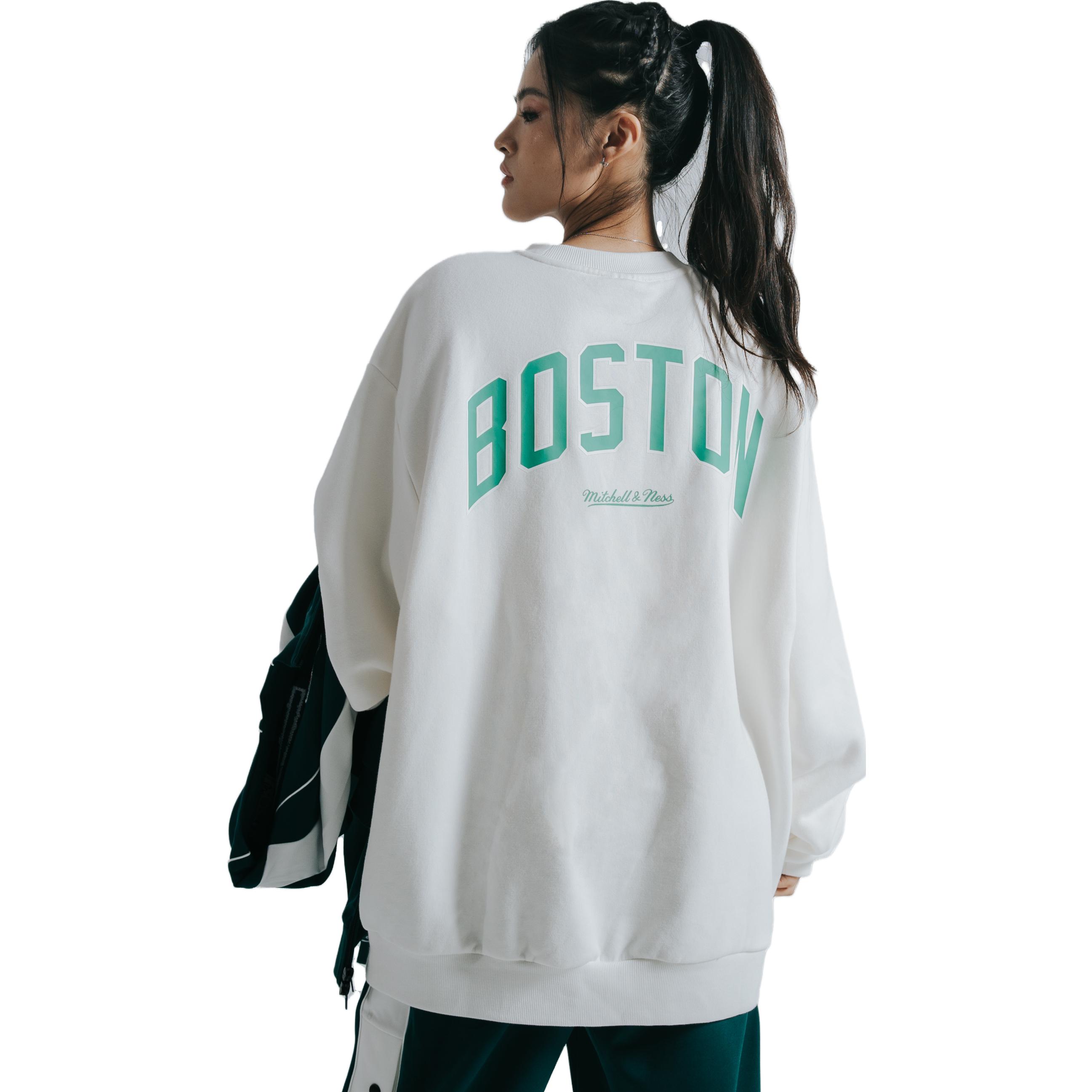 Mitchell Ness NBA Celtics Fleece Crewneck Sweatshirt Unisex White Casual Wear MNJYFWHD230920012 圖 5