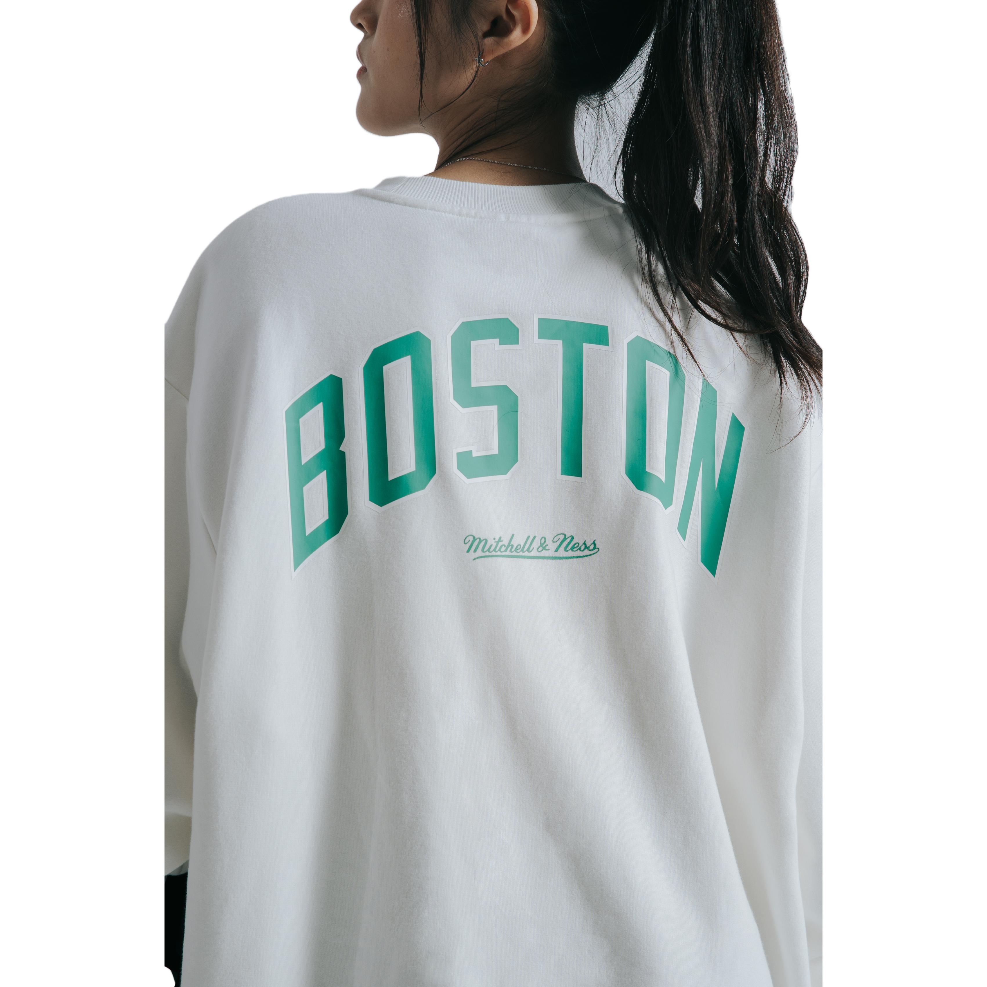 Mitchell Ness NBA Celtics Fleece Crewneck Sweatshirt Unisex White Casual Wear MNJYFWHD230920012 圖 6