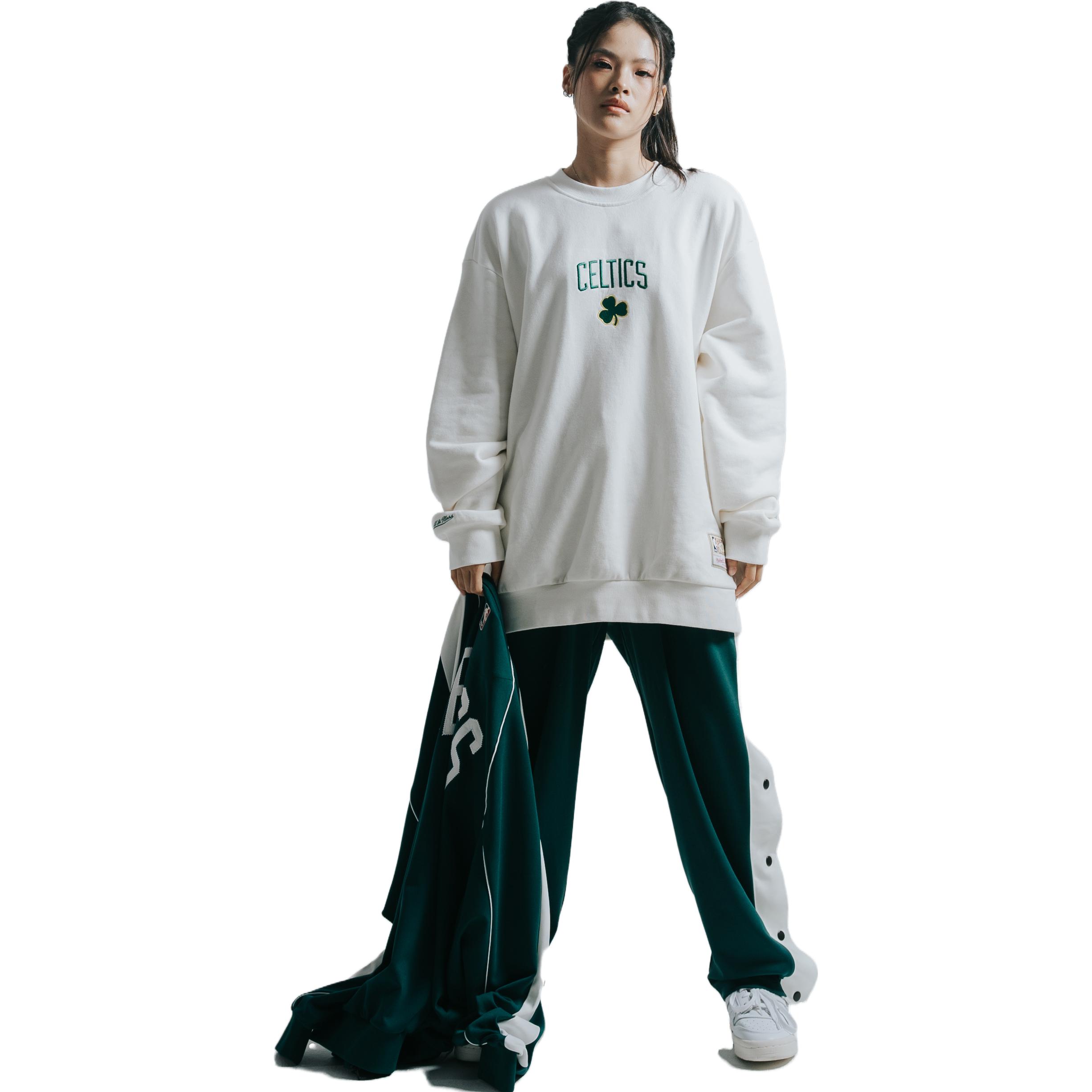 Mitchell Ness NBA Celtics Fleece Crewneck Sweatshirt Unisex White Casual Wear MNJYFWHD230920012 圖 8