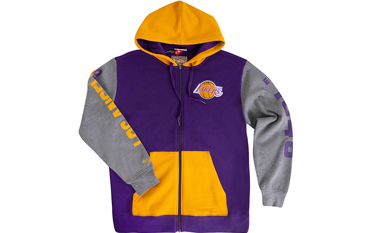 Order Mitchell Ness NBA 湖人配色連帽冬季厚外套 紫色 男款 FPZP1179-LALYYPPPPURP