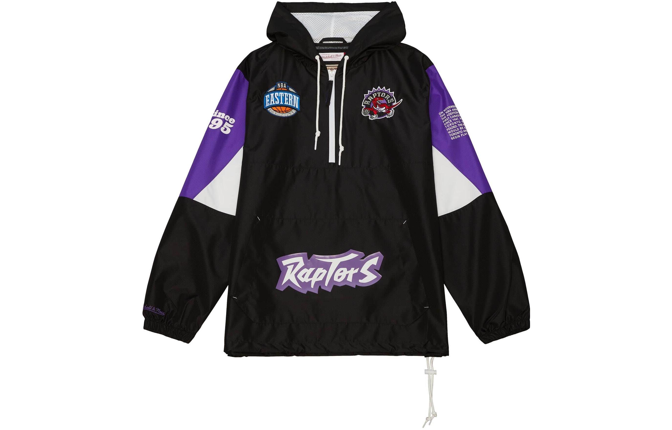 Mitchell Ness NBA Raptors Logo Satin Hoodie Jacket Unisex Black OJPO5033-TRAYYPPPBLCK