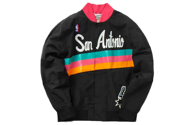 Order Mitchell Ness NBA 聖安東尼奧馬刺 94-95 黑色暖身外套 寬鬆版 男女適用 AWJKGS18061-SASBLCK94