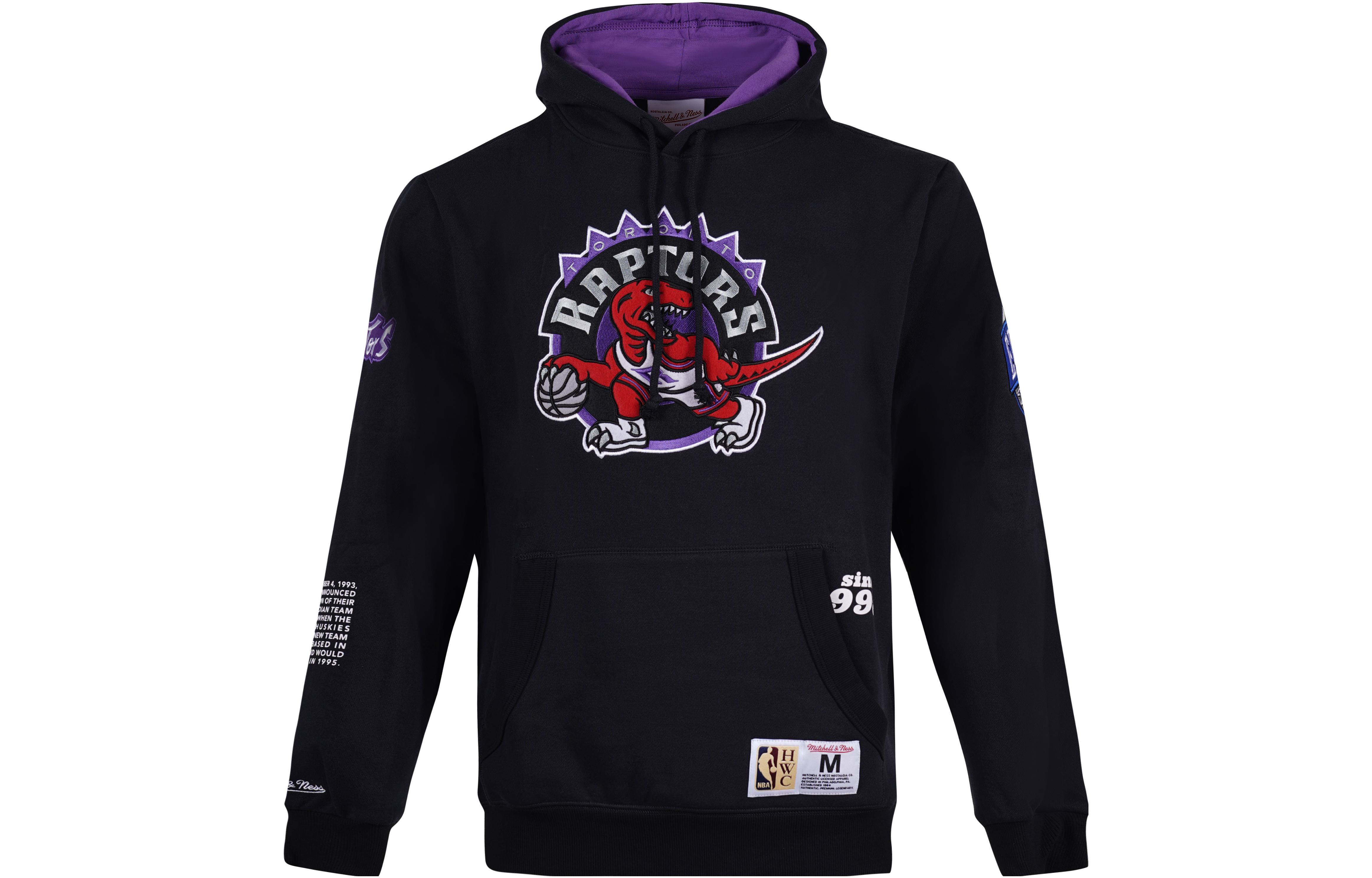 Mitchell Ness NBA Toronto Raptors Embroidered Logo Hoodie Black Unisex FPHD4849-TRAYYPPPBLCK